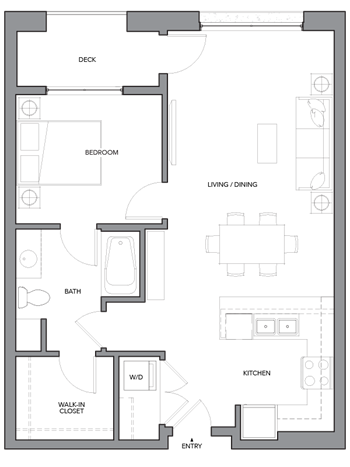 1H w/ Balcony floor plan